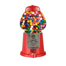Vintage Gumball Machine - 11-Inch Retro-Style, Coin-Operated Cast Metal Vending Machine with Glass Globe and Free Spin by Great Northern Popcorn (Red)