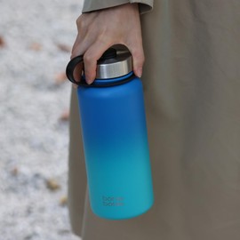 BOTTLE BOTTLE 33.8 fl oz (1000 ml) Water Bottle, For Children, Direct Drinking, Hot and Cold Insulated, Vacuum Insulated, Stainless Steel, Water Bottle, Portable, Blue