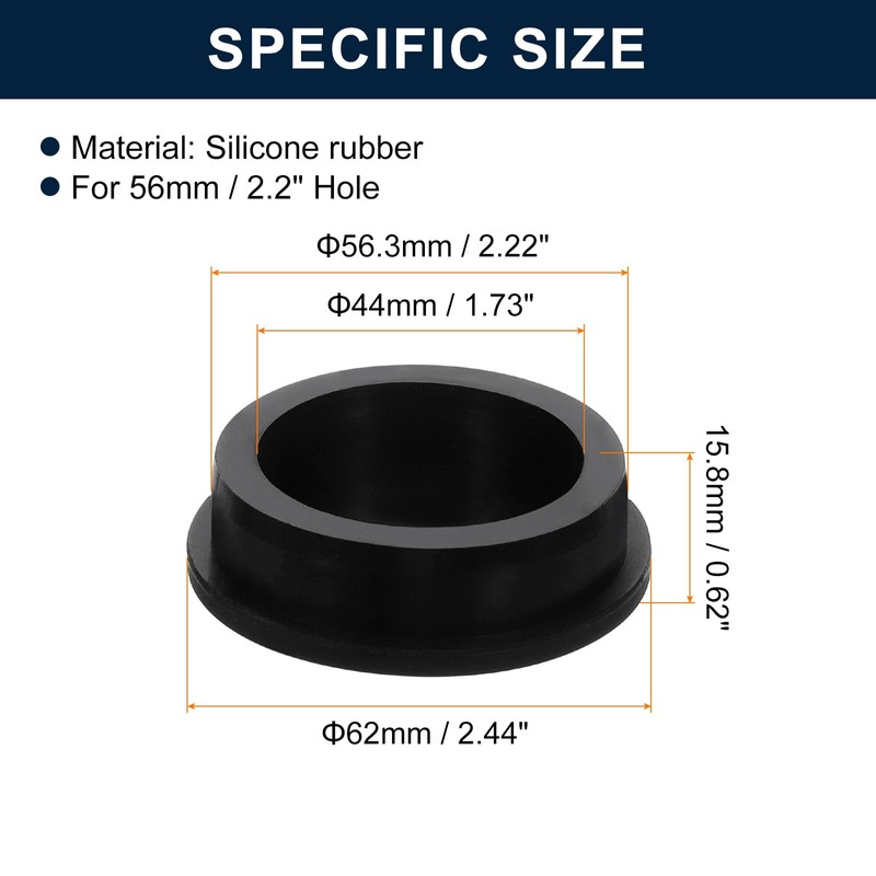 sourcing map 2 Pcs Black Plug Holes, Waterproof Rubber Button