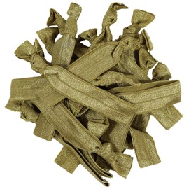 Hair Ties 20 Elastics Ponytail Holder Set No Crease Ribbon Bands (Gold)