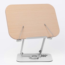 Book Stand for Reading - Adjustable Book Holder with 360° Base, Ergonomic Design for Extended Reading