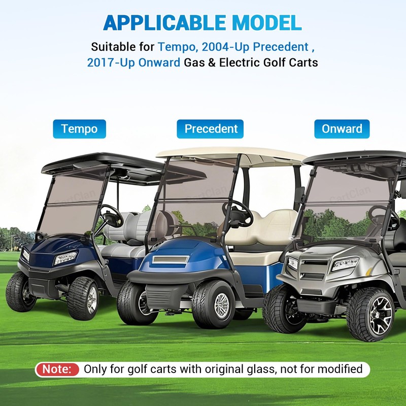 CartClan Golf Cart Windshield, Club Car Windshield for 2004-Up Precedent,