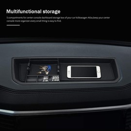 auovo Dashboard Storage for VW/Volkswagen Atlas Accessories 2018-2023 Car Center Console Organizer Tray Box Divider