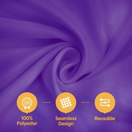 BRILLMAX 8 Pack Purple Round Tablecloths 90 Inch - Circle Bulk Linen Polyester Fabric Washable Table Cloth Cover for Wedding Reception Banquet Birthday Party Buffet Restaurant