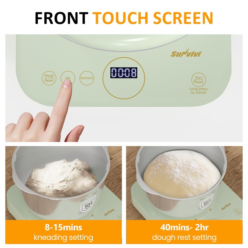 Sunvivi Electric Dough Maker with Weighing Function,5.2QT Dough Mixer with
