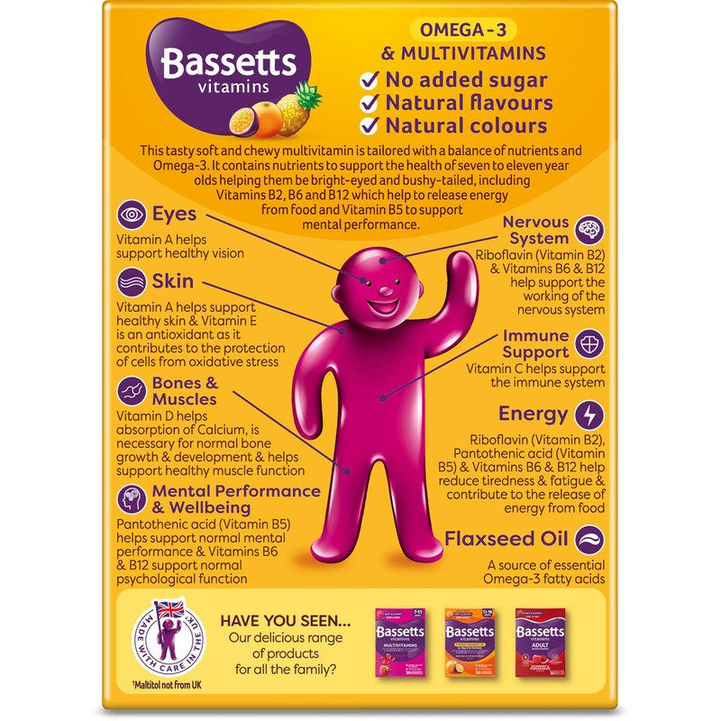 Bassetts Vitamins 7-11 Omega 3 Tropical 30's, 81.9 g