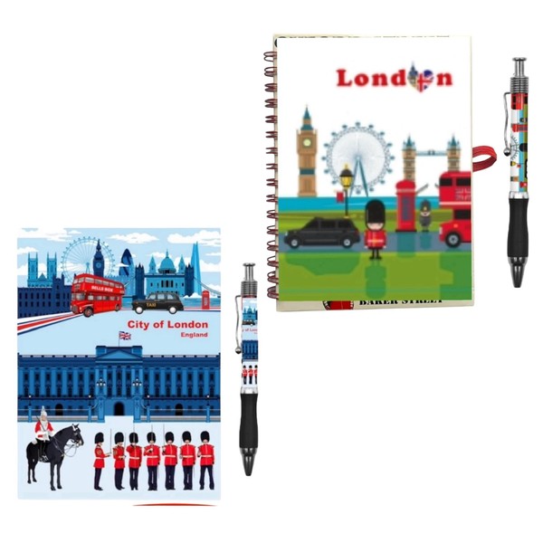 Bells Box 2 x A6 London Souvenirs Notebook and Pen