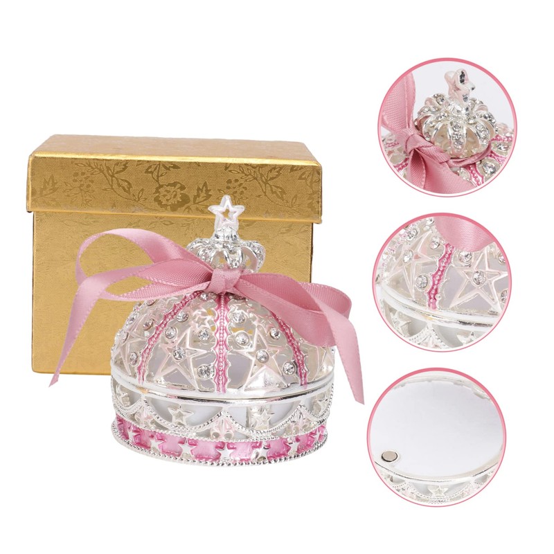DOITOOL Elegant Princess Crown Ring Jewelry Box Holder for Rings
