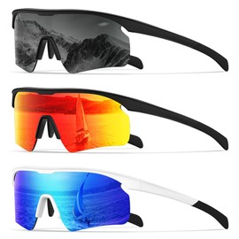 OUTDOORKING Men Sunglasses Sports Sunglasses-for-Men: Sport Sunglasses Polarized with UV400 Protection for Running Baseball