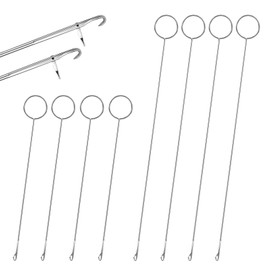 YQQYG 8 PCS Loop Turner Sewing Tool, Silicone Bead Tool Fabric Tube Turner Tools with Latch for Weaving Sewing Tools, Stringing, Silicone Beads Weaving