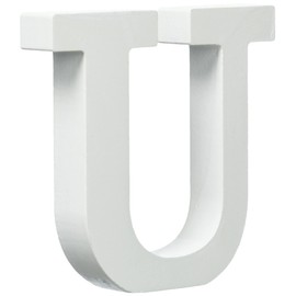 Rayher 62672000 MDF Letter U, White, 11 cm, Thickness 2 cm, 3D Wooden Letters Large