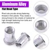 Swpeet 160Pcs Aluminum Alloy Flat Head Rivet Nut Kit, Including