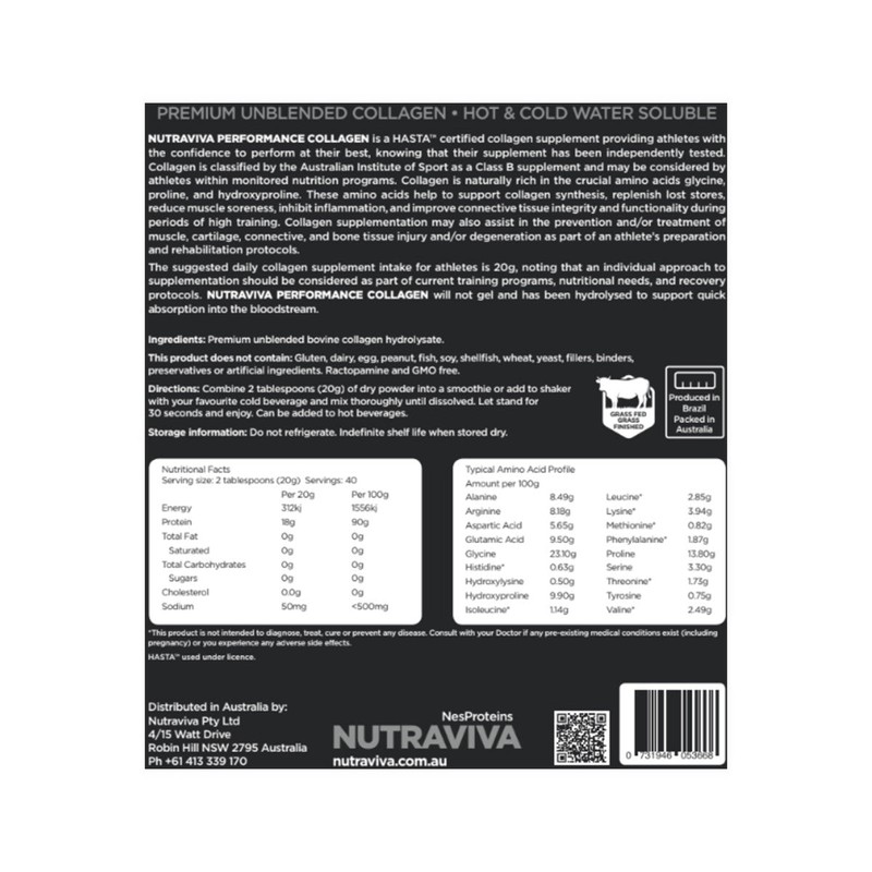 Nutraviva (NesProteins) Performance Collagen (Beef) Unflavoured 800g