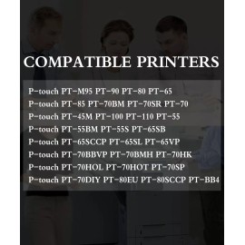 Unbranded/Generic 4 PK MK231 MK-231 Label Tape Used for P-touch PT-90 PT-80(Black on White)