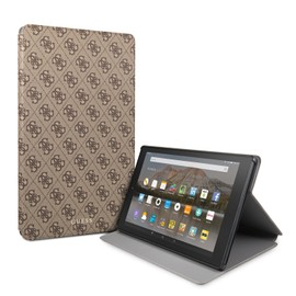 Guess Hülle für Fire HD 10-Tablet (nur geeignet für Geräte der 7. Generation – erschienen 2017), Modell 4G, mit Schlaf-/Wach-Funktion, Braun