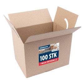 Shipping Box Small Pack of 100 | Parcel with Automatic Base | Brown Boxes for Posting Outer Dimensions 185 x 135 x 140 mm | Folding Box for Shipping