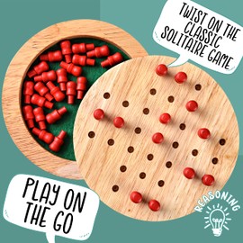 Jaques of London Solitaire Board Game | Wooden Travel Games | Travel Solitaire Game | Travel & Pocket Games | Since 1795