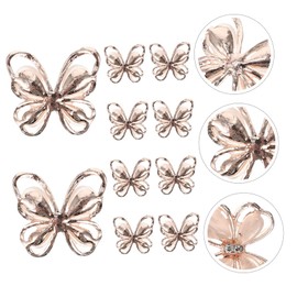 WOONEKY Butterflies Nail Charms 10pcs Rhinestone Inlaid Nail Decorations for Girls DIY Manicure Art Accessories