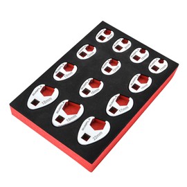 Gunpla 13 Pieces Crowfoot Wrench Set, 8-22mm Open End Drive Metric Flare Nut Head Chromium Molybdenum Steel Rust Resistant Tool Kit Driver Crows Foot Spanner Wrenches