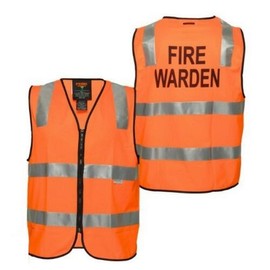 Prime Mover unisex Fire Warden Day Vest, Orange, Medium