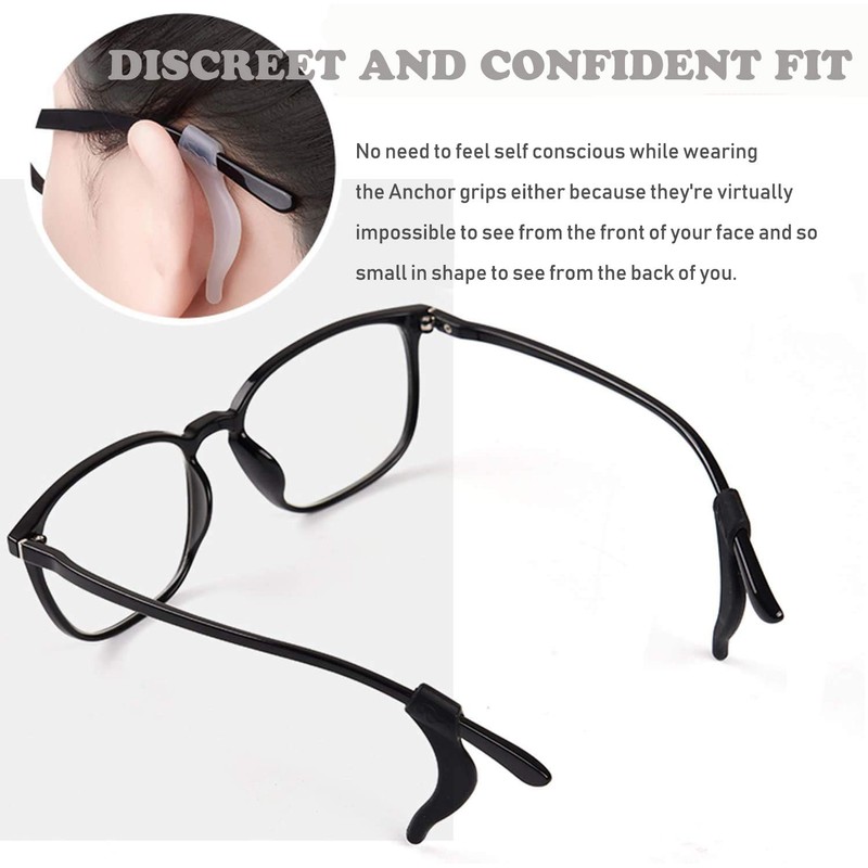 Eyeglass Ear Grip,Silicone Ear Hook, 10 Pairs Soft Comfortable Anti-slip