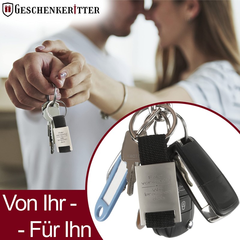 Geschenkritter 10010 Men's Keyring, black