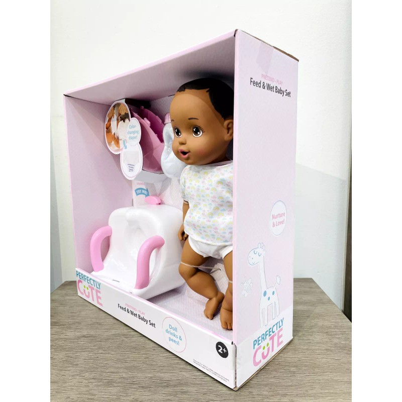 Perfectly Cute Feed & Wet 14" Baby Set - Dark