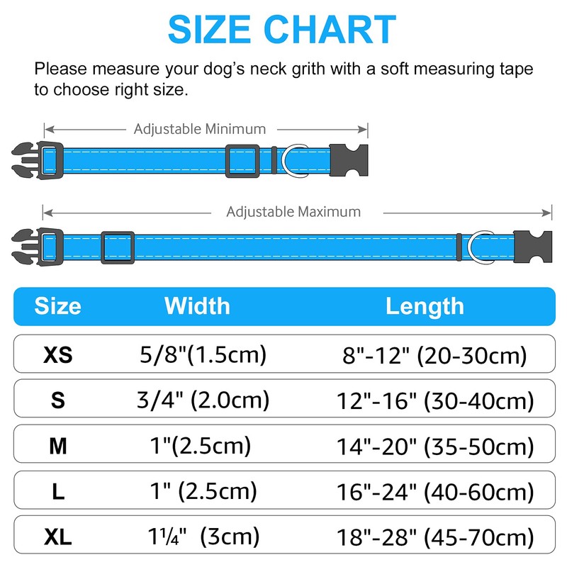 Joytale Reflective Dog Collar,Soft Neoprene Padded Breathable Nylon Pet Collar