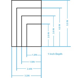ANCKNE - Cortador rectangular de acero inoxidable para galletas, moldes cuadrados, moldes de pastelería, fondant, cortador de galletas, juego de 1 pulgada de profundidad