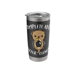 Complete and Otter Chaos Funny Cute Sea Otter Pun Stainless Steel Insulated Tumbler