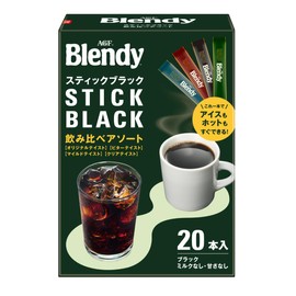 AGF Blendy Stick Black Drink Comparison Assortment, 20 Pieces, Stick Coffee, Instant Coffee, Water Soluble Coffee