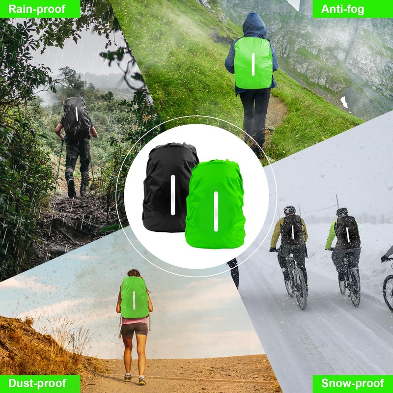 LAMA 2pcs Waterproof Rain Cover for Backpack, Reflective Rainproof Protector