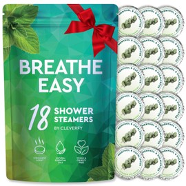 Cleverfy Shower Steamers Aromatherapy - 18 Pack of Menthol & Eucalyptus Shower Bombs with Essential Oils for Relaxation and Nasal Congestion. Christmas Gifts and Stocking Stuffers for Women and Men.
