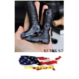 kumik 1/6 kumik male shoes Black Military Combat horse riding boot for hot toys USA