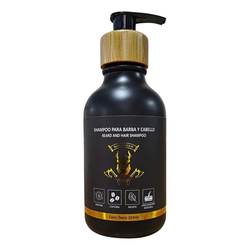 Shampoo Barba Y Cabello Crecimiento Biotina Cafeina Y Menta