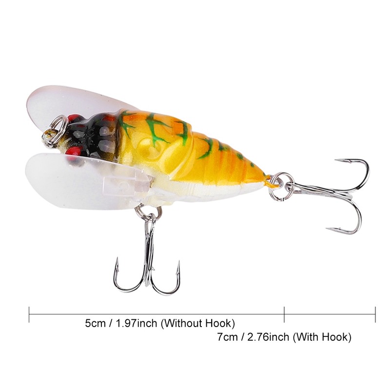 8 Colors Colorful Soft Cicada Shape 5cm/6g Simulating Fish Lures