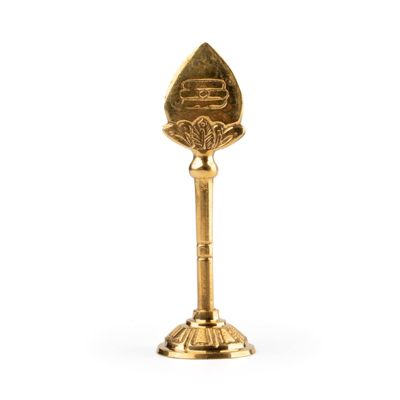 Brass Murugan Kartikaye Vel with Tamil Om and Shiva Tilak