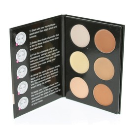 Cameo Cosmetics 6 Shades Contour Kit, Light Colors, Sleek Makeup Palette For Highlighting and Contouring, Step By Step Instructions Included