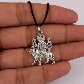 Rudra Empire Maa Durga Devi Religious Goddess Pendant for Men Women, Free Size, Brass, No Gemstone