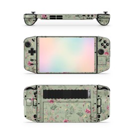 ZOOMHITSKINS Gaming Skin Compatible with Lenovo Legion Skin, Elegant Green Botanical Leaves Leaf Tiny Flowers Cute Vintage, Made in The USA