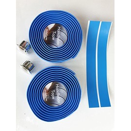 StickyTapes Bike Handlebar Tape with Bar End Plugs - Red, White or Blue (Blue)
