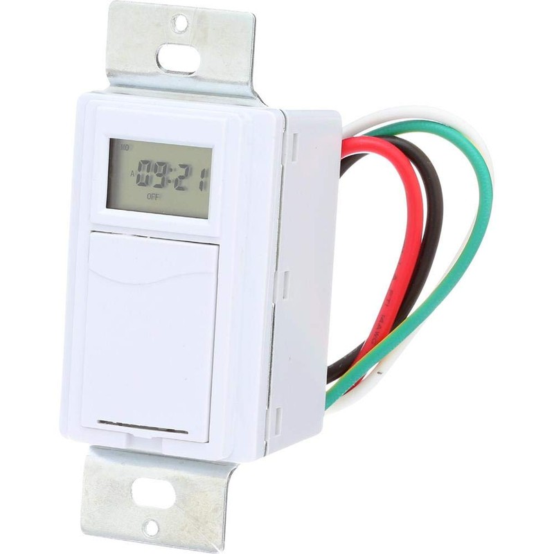 Westek TMDW30 Hardwire Indoor Digital Wall Switch Timer, White