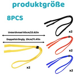 KRYMXAR Glasses Strap Floating 8 Pieces Sports Glasses Strap for Water Sports Outdoor Activities Men Women Elastic Adjustable Colours Red Black Blue Yellow