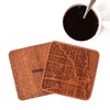 Chicago Map Coaster by O3 Design Studio, 1 piece, Sapele