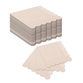 qiqee Cinnamon Pink Cocktail Dinner Napkins 5x5inch Disposable Beverage,Wedding, Birthday Party Dessert Wave Paper Napkins(120 Count)