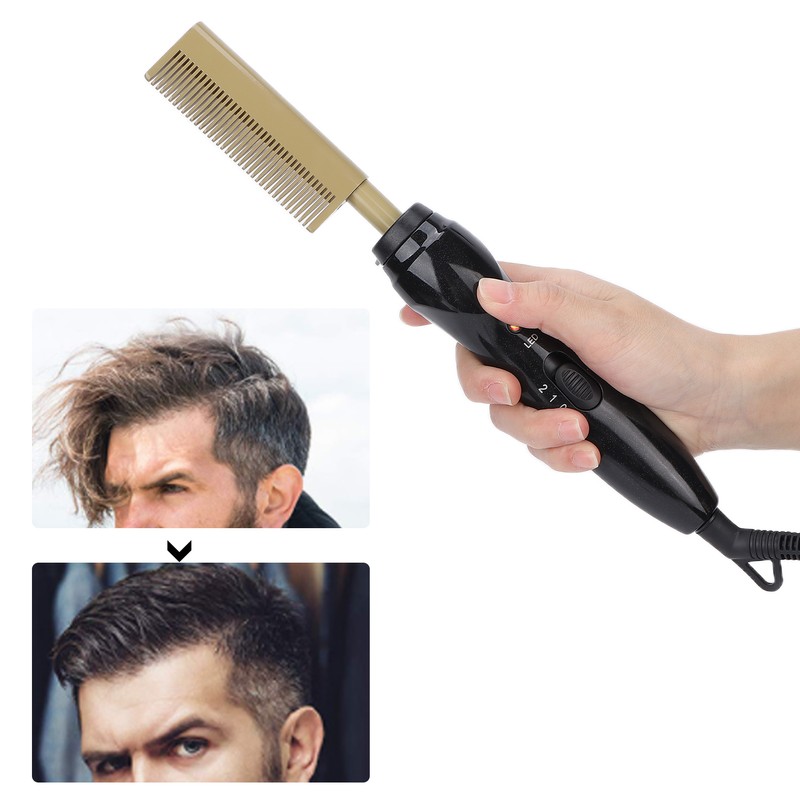 Electric Hot Comb Multifunctional Temperature Adjustable Hair Straightener Comb Styling