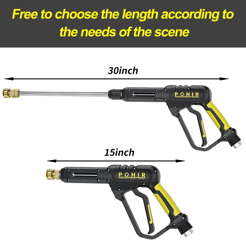 POHIR Pressure Washer Gun 3600 PSI with 3/8'' Swivel Quick