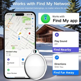 Smart Tracker | Bluetooth Luggage Tracker Works with Apple Find My (iOS Required), Keys Finder and Item Locator for Luggage, Backpack, Pets & Car | Replaceable Battery (White)