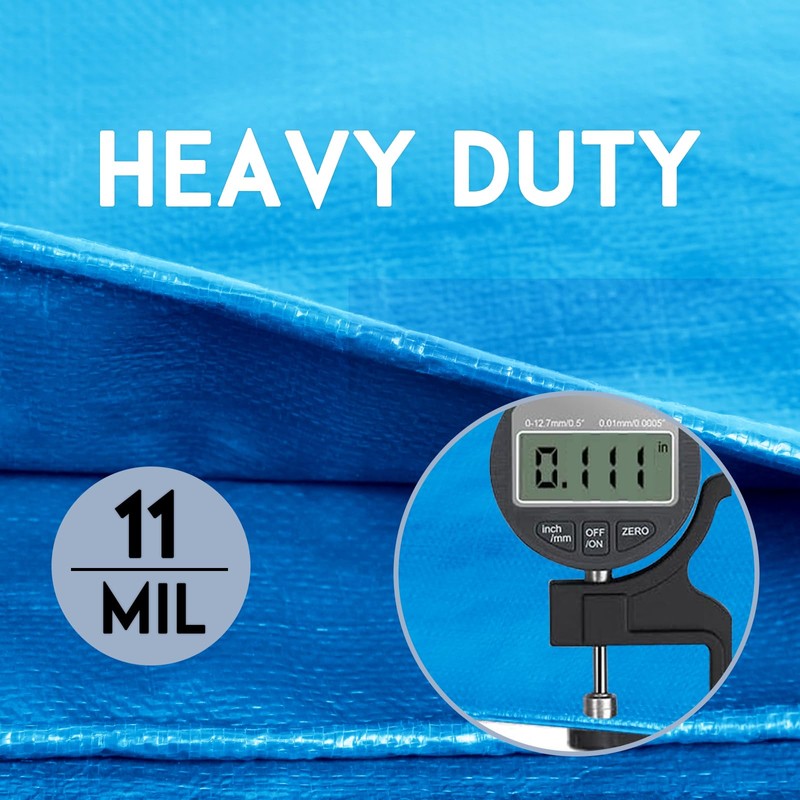 CSMEN Tarp Heay Duty Waterproof 10x17ft,Blue Tarp Cover Plastic Poly