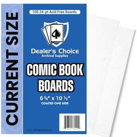 Gemini Comic Book Boards | 24-pt Acid-Free, Coated One Side, Buffered with 3% Calcium Carbonate, 1000 Comic Backing Boards, Precision Cut – Current Size (6 3/4" x 10 1/2")